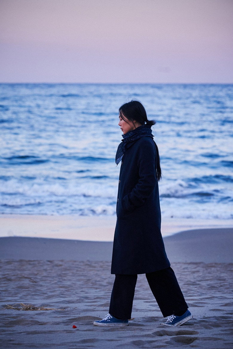 On the Beach at Night Alone poster