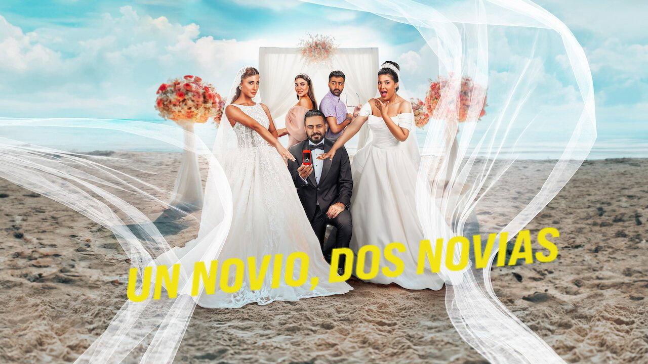 Groom & Two Brides backdrop